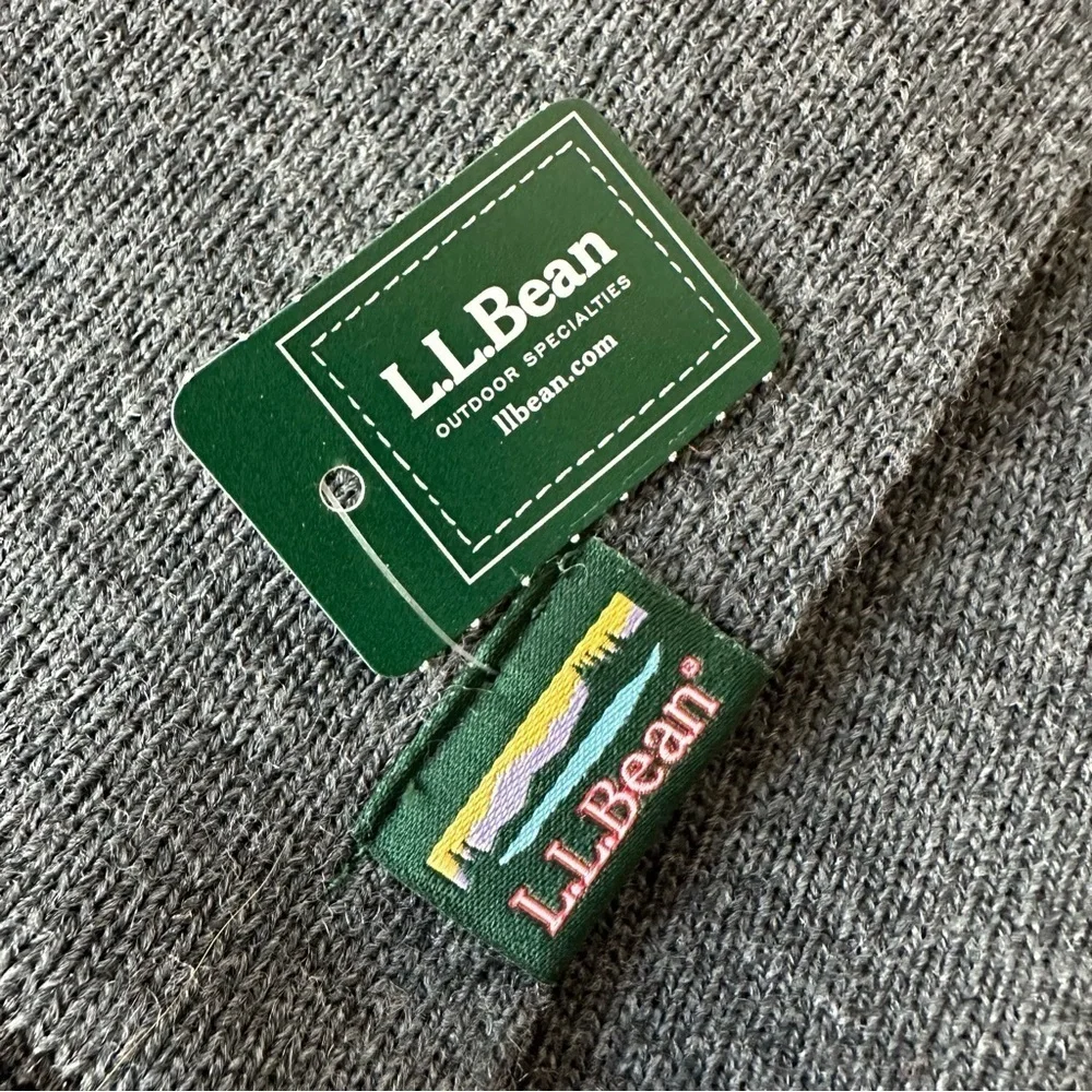 L.L. Bean Unisex Charcoal Heather Gray Scarf, NWT